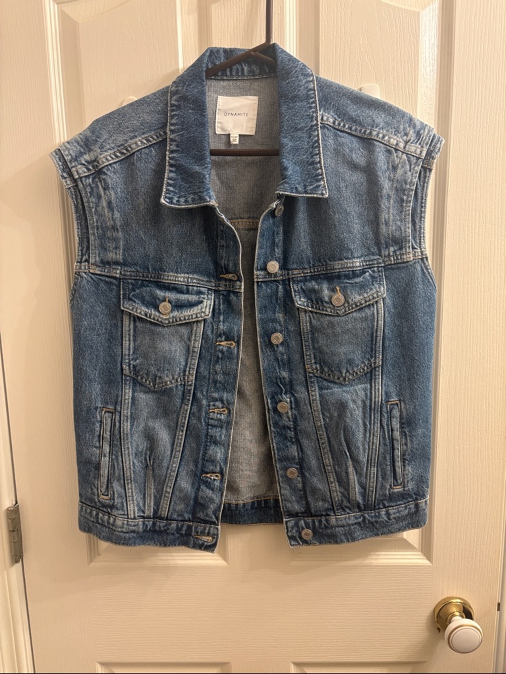 Dynamite Oversize Classic Medium Blue Denim Vest